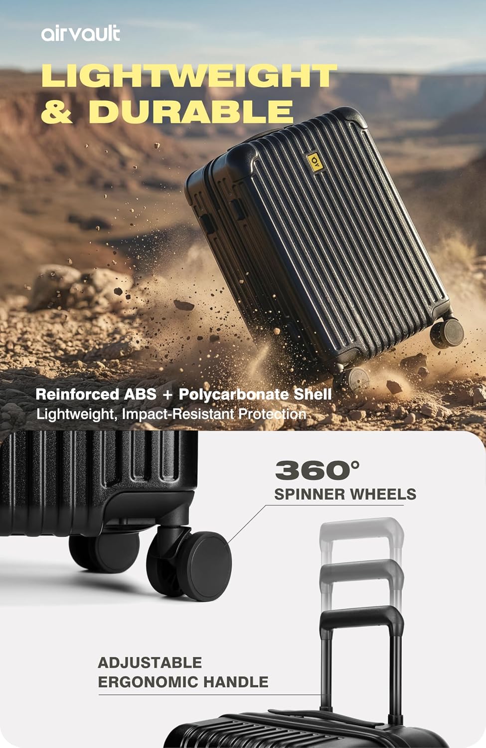 60L Vacuum Compression Carry-On Suitcase USB TSA encalife