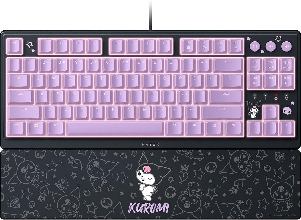 Gaming RGB Keyboard Low Profile Mechanical Pink encalife