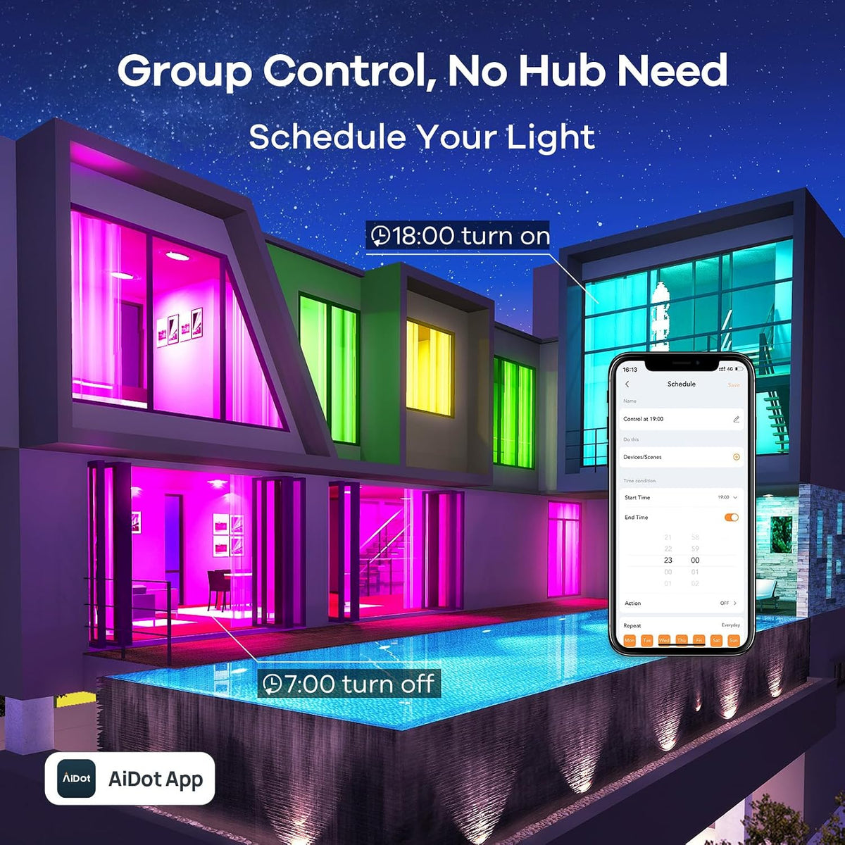 RGB Lighting Smart WiFi Color Changing Bulb encalife