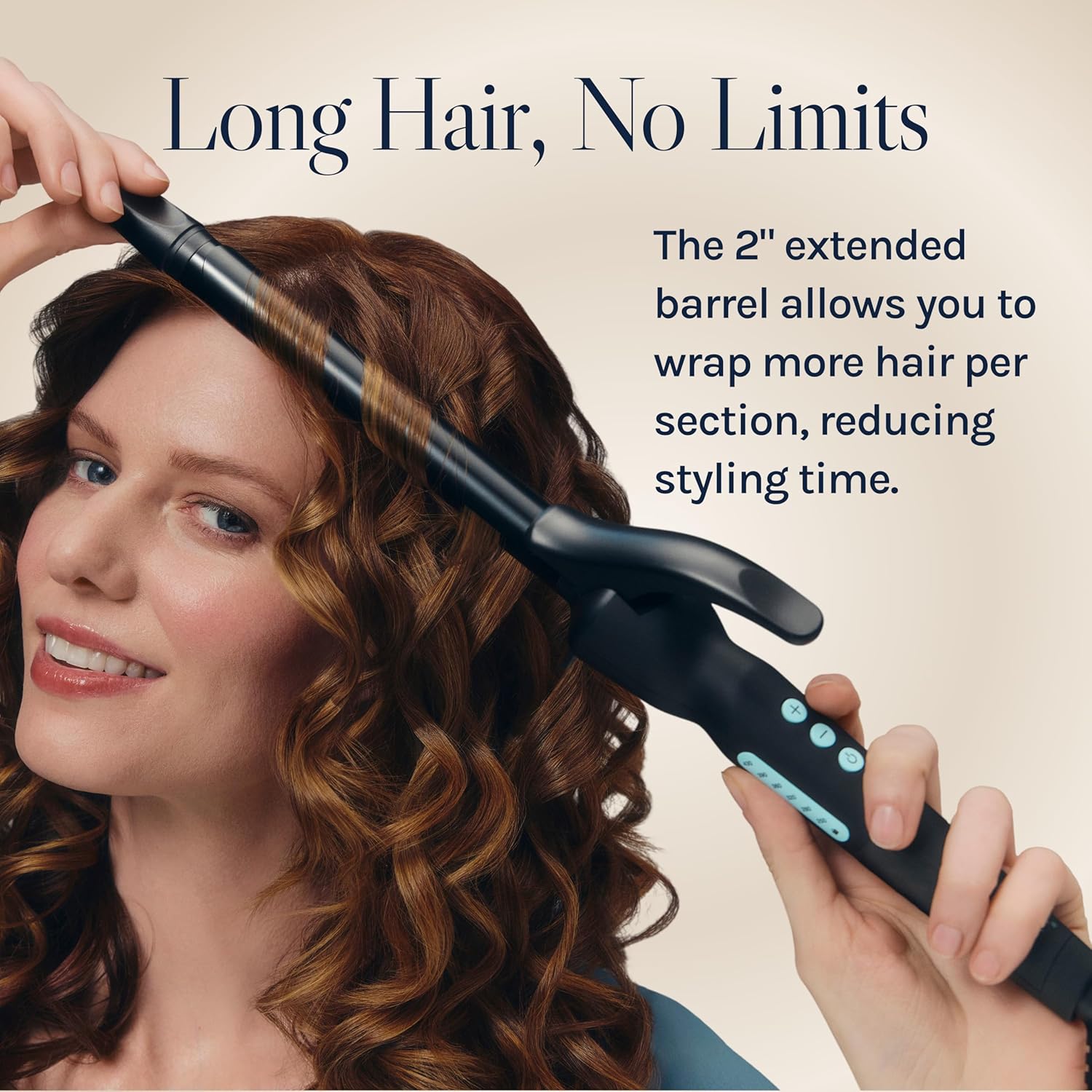 Long Barrel Curling Iron | Bio Ionic Moisture Heat Hair Curler encalife