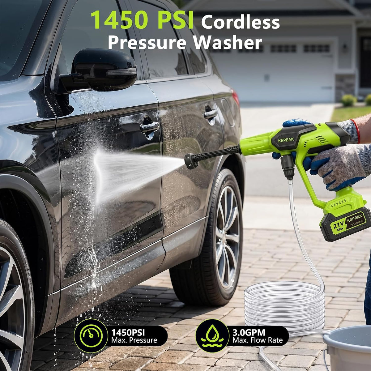 Cordless Pressure Washer 1450 PSI encalife