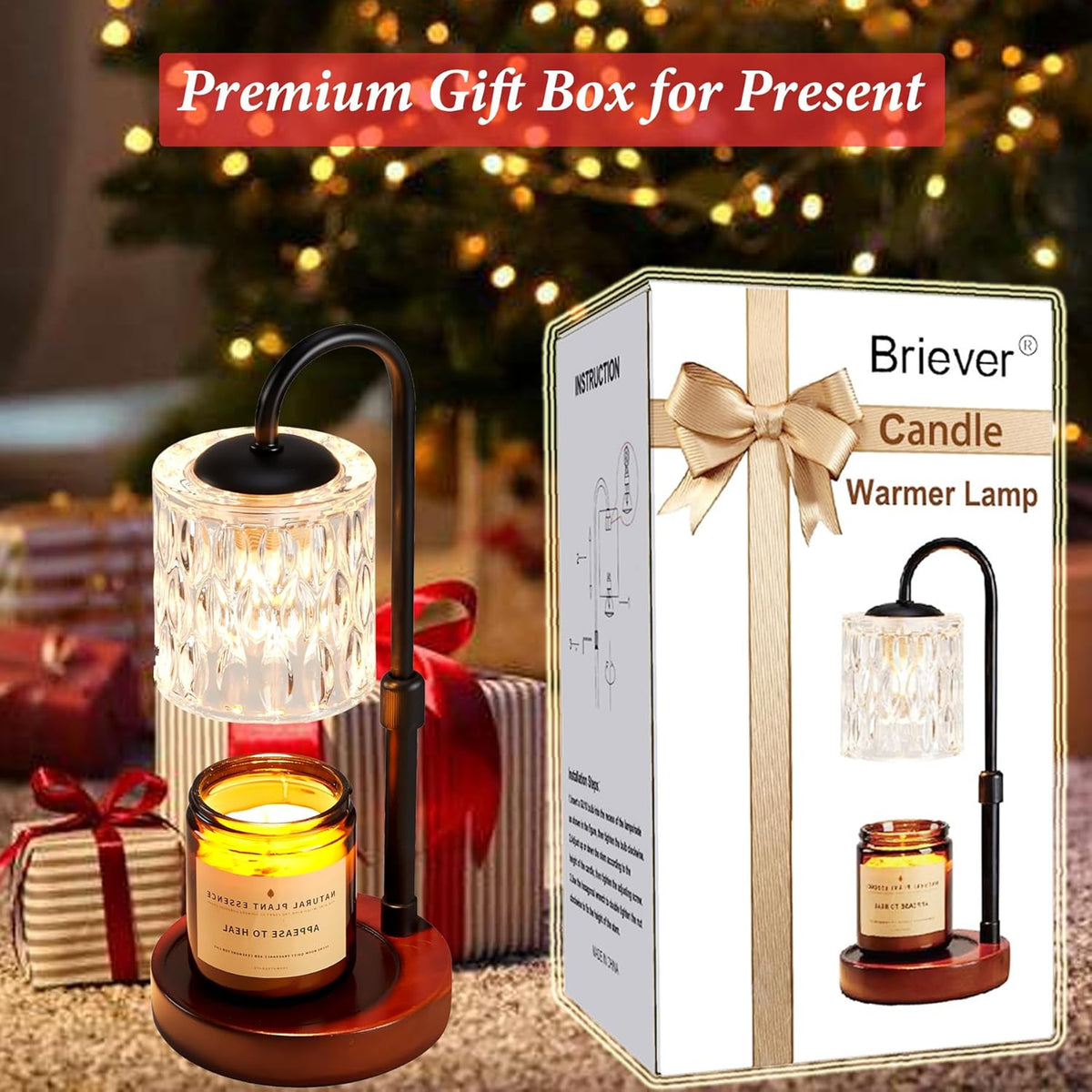 Elegant Dimmable Candle Warmer Lamp With Adjustable Height encalife
