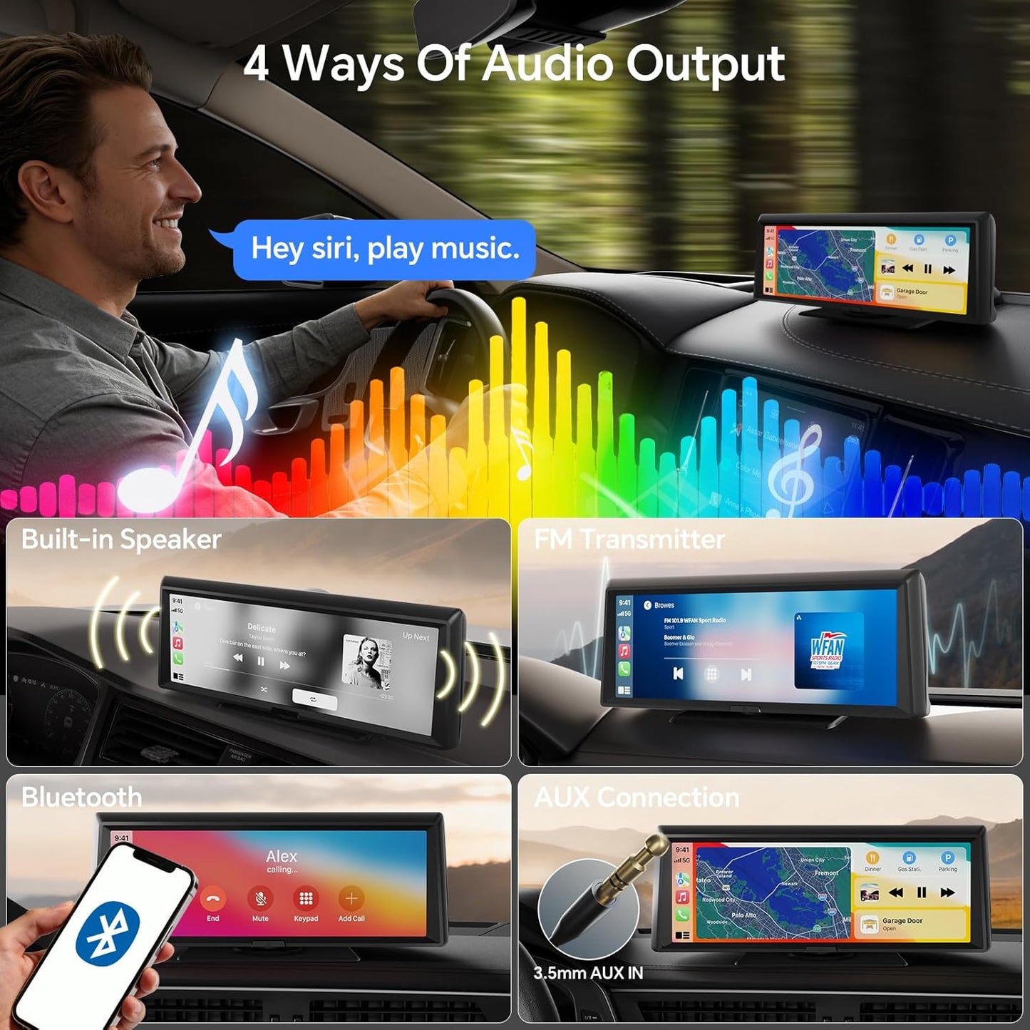 8.1 Inch Wireless Carplay Screen With Dash Camera encalife