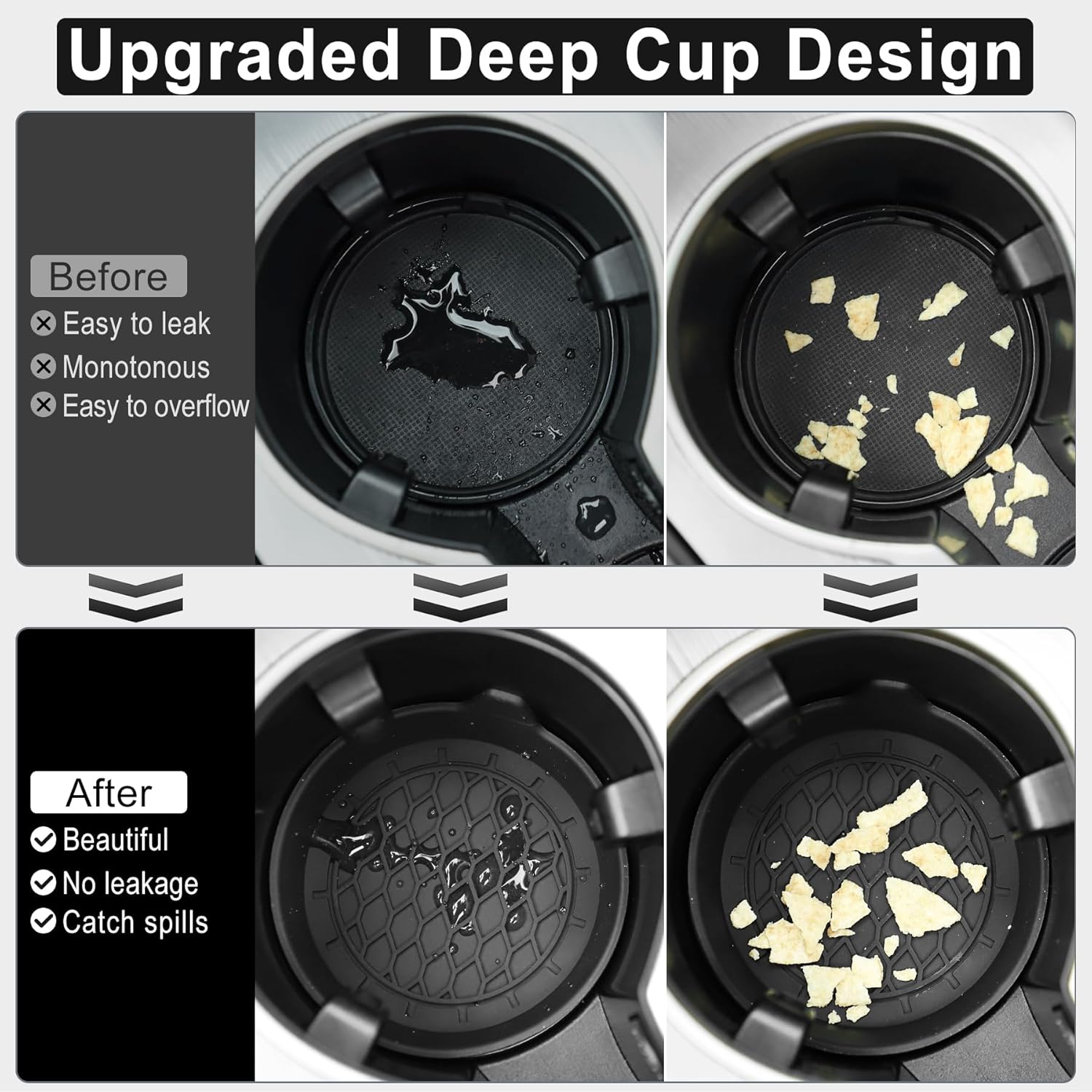 Car Cup Holder Coaster Silicone 4 Pack encalife