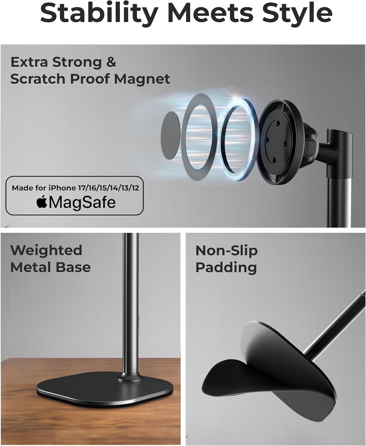 Magnetic Adjustable Mobile Stand For Hands Free Viewing encalife