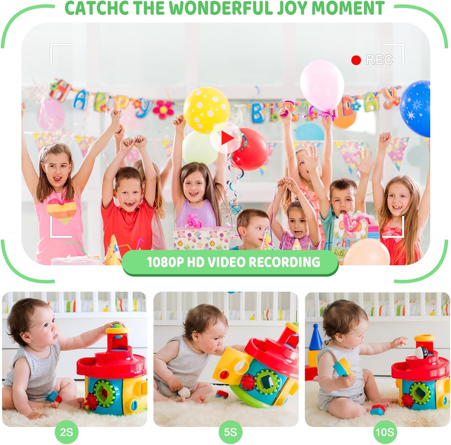 Kids Camera with 1080P Video & 32GB Card encalife