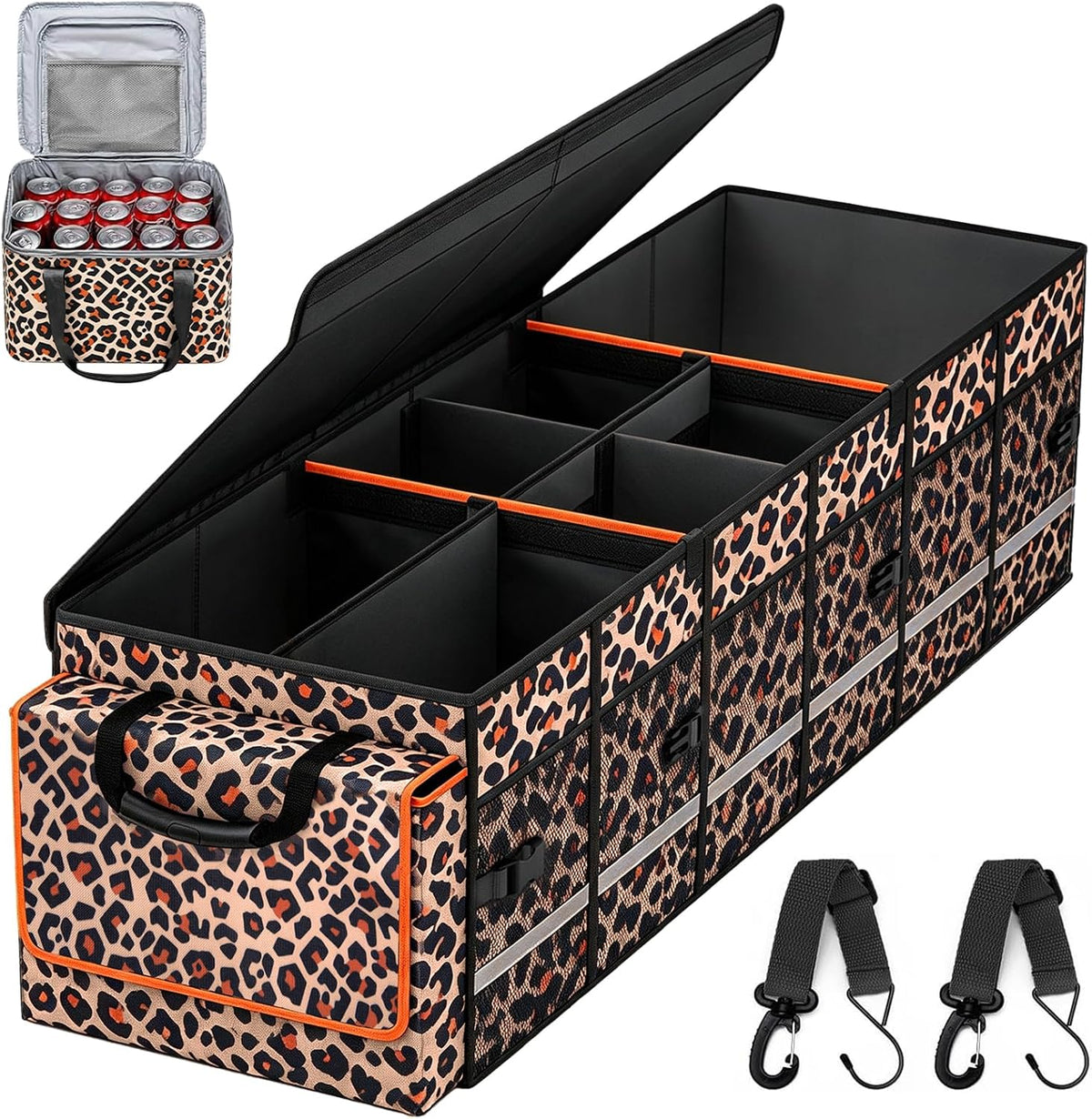 Collapsible Car Trunk Organizer with Removable Cooler encalife