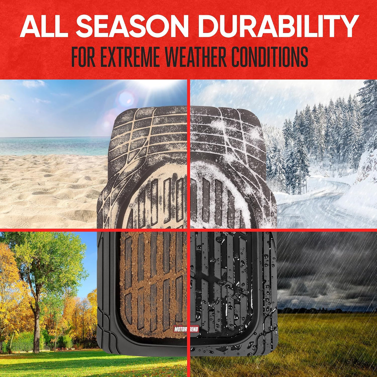 Universal Trim-to-Fit All-Weather Car Floor Mats encalife