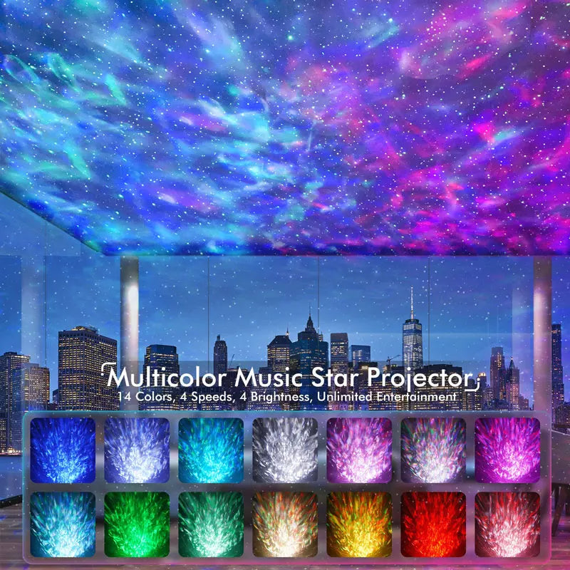 Dinosaur Eggshell Galaxy Star Projector with Soothing White Noise encalife