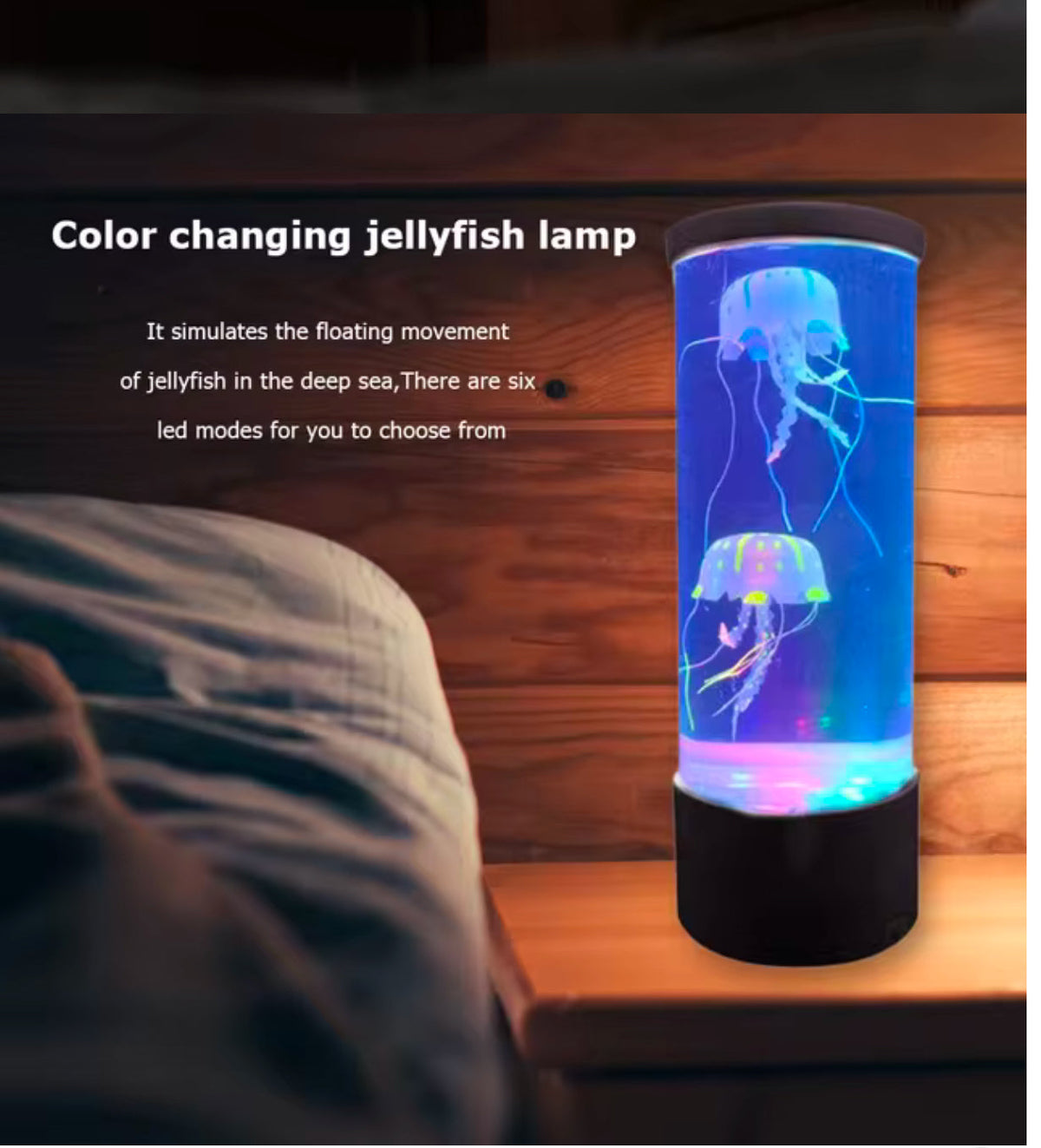Color Changing Jellyfish Lamp Usb/Battery Powered Table Night Light Children&