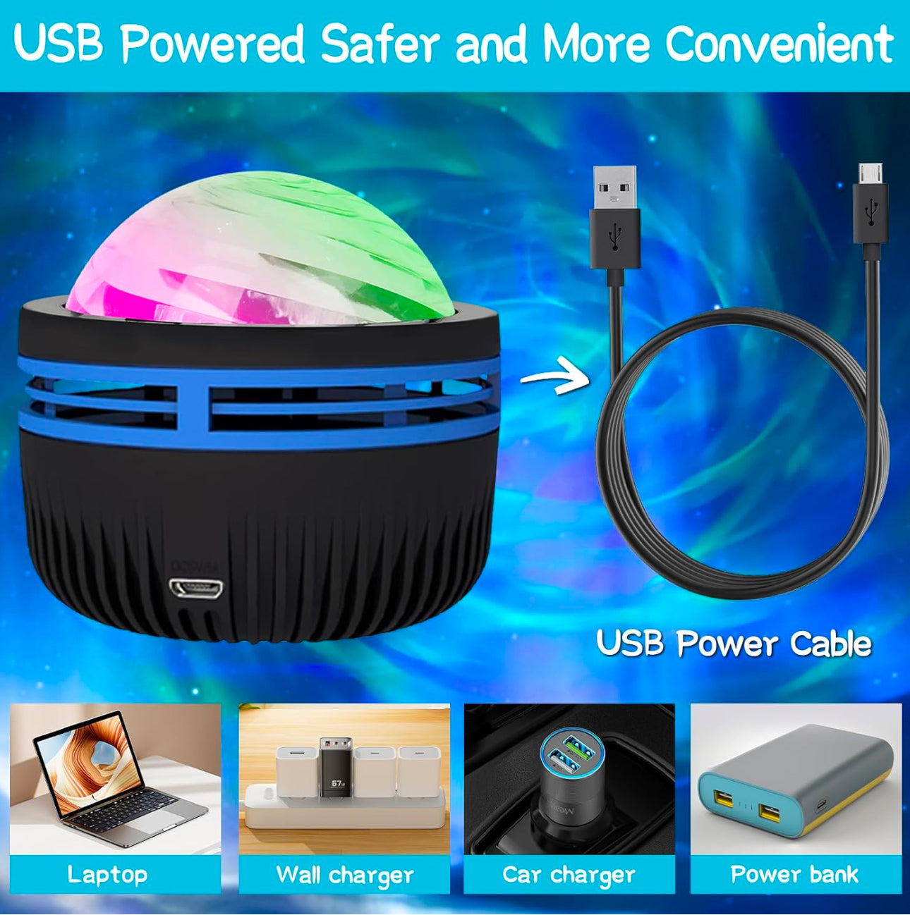 Northern Lights Projector Aurora Projector, Star Projector with Remote Control, RGB Colorful Night Light LED Projection Lamp with 7 Light Effects, Galaxy Projector Light for Bedroom Home Decorations