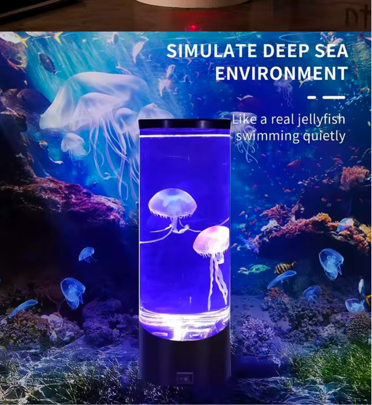 Color Changing Jellyfish Lamp Usb/Battery Powered Table Night Light Children&