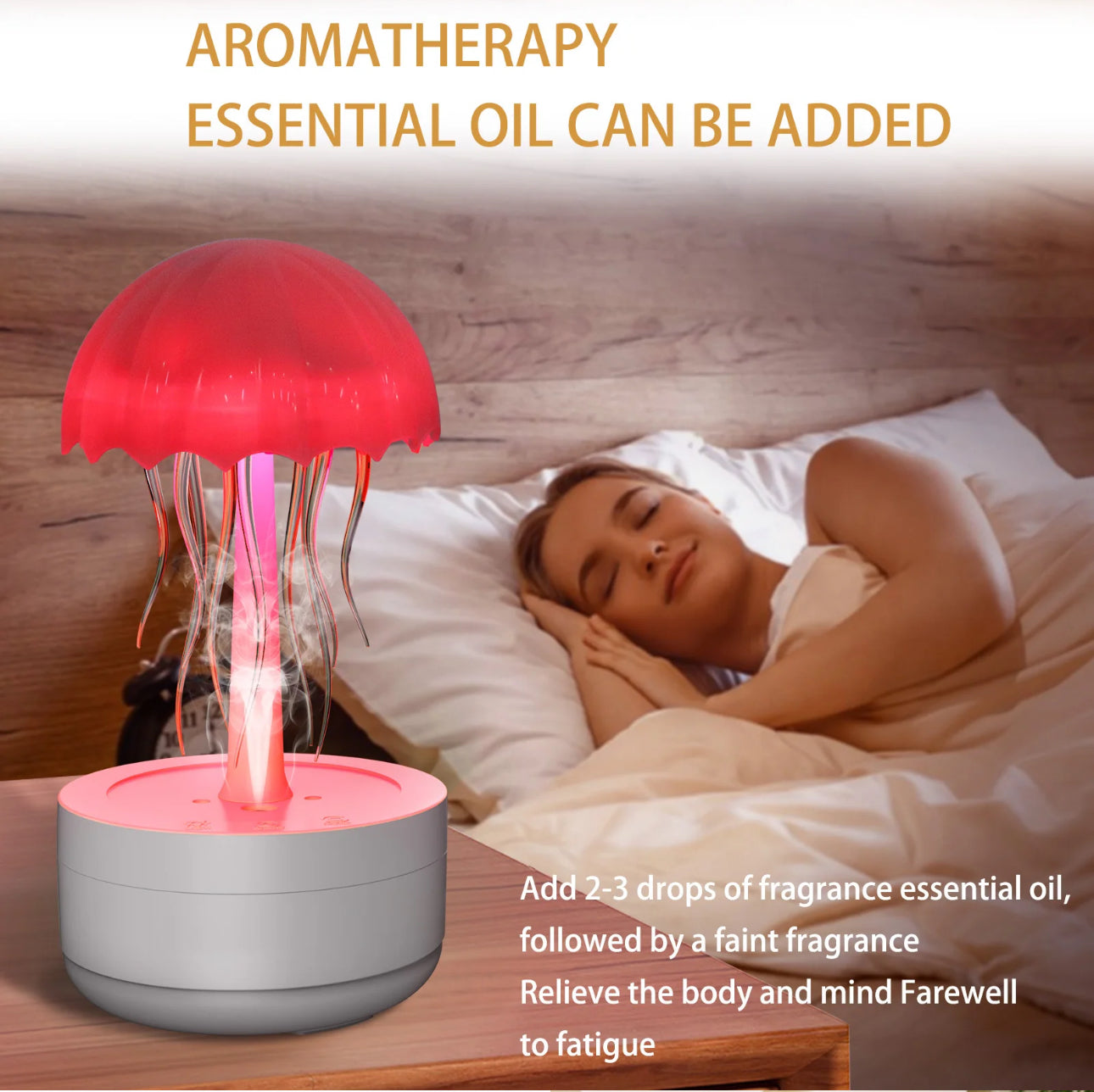 Colorful jellyfish Air humidfier with Night Lights 300ml Water Tank Timing Protection Aromatherapy Essential Oils Aroma Diffuser encalife