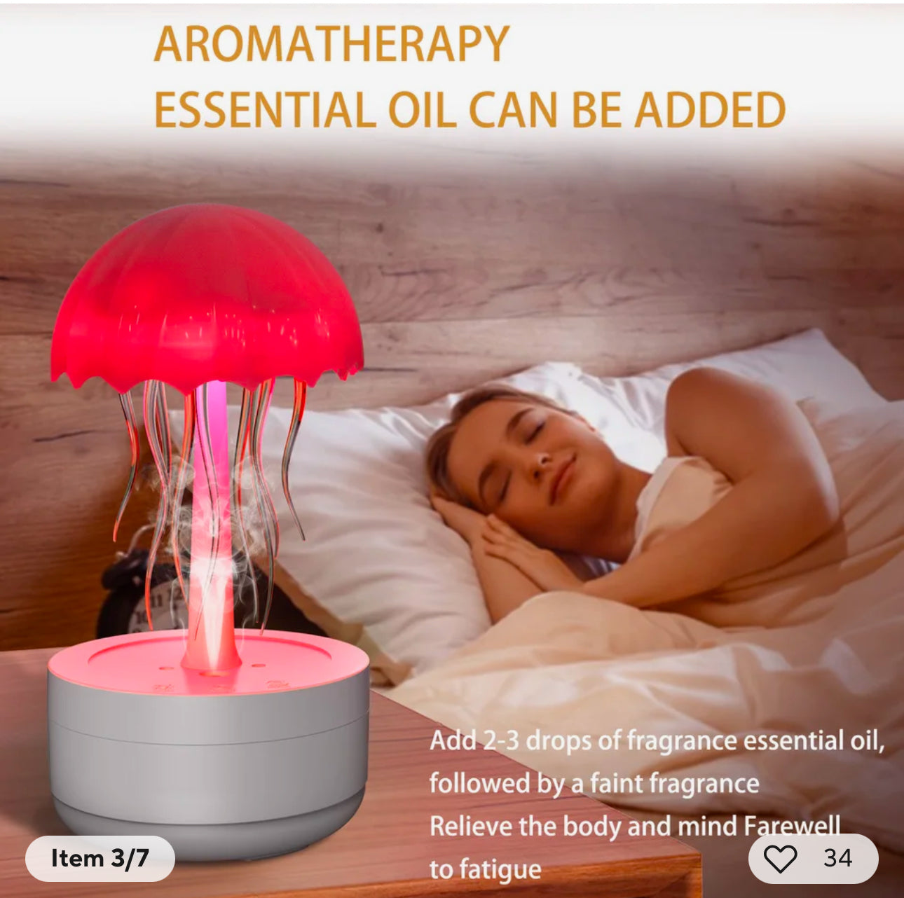 Colorful jellyfish Air humidfier with Night Lights 300ml Water Tank Timing Protection Aromatherapy Essential Oils Aroma Diffuser encalife