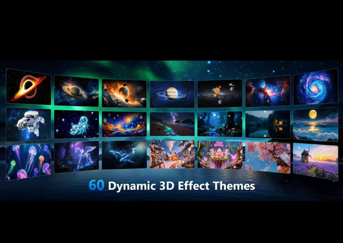 AURORA LIGHTING 3D Projector Mini HD 3D Galaxy Projector Night Light for Kids Adults Bedroom Room Decor Birthday Christmas Gifts encalife