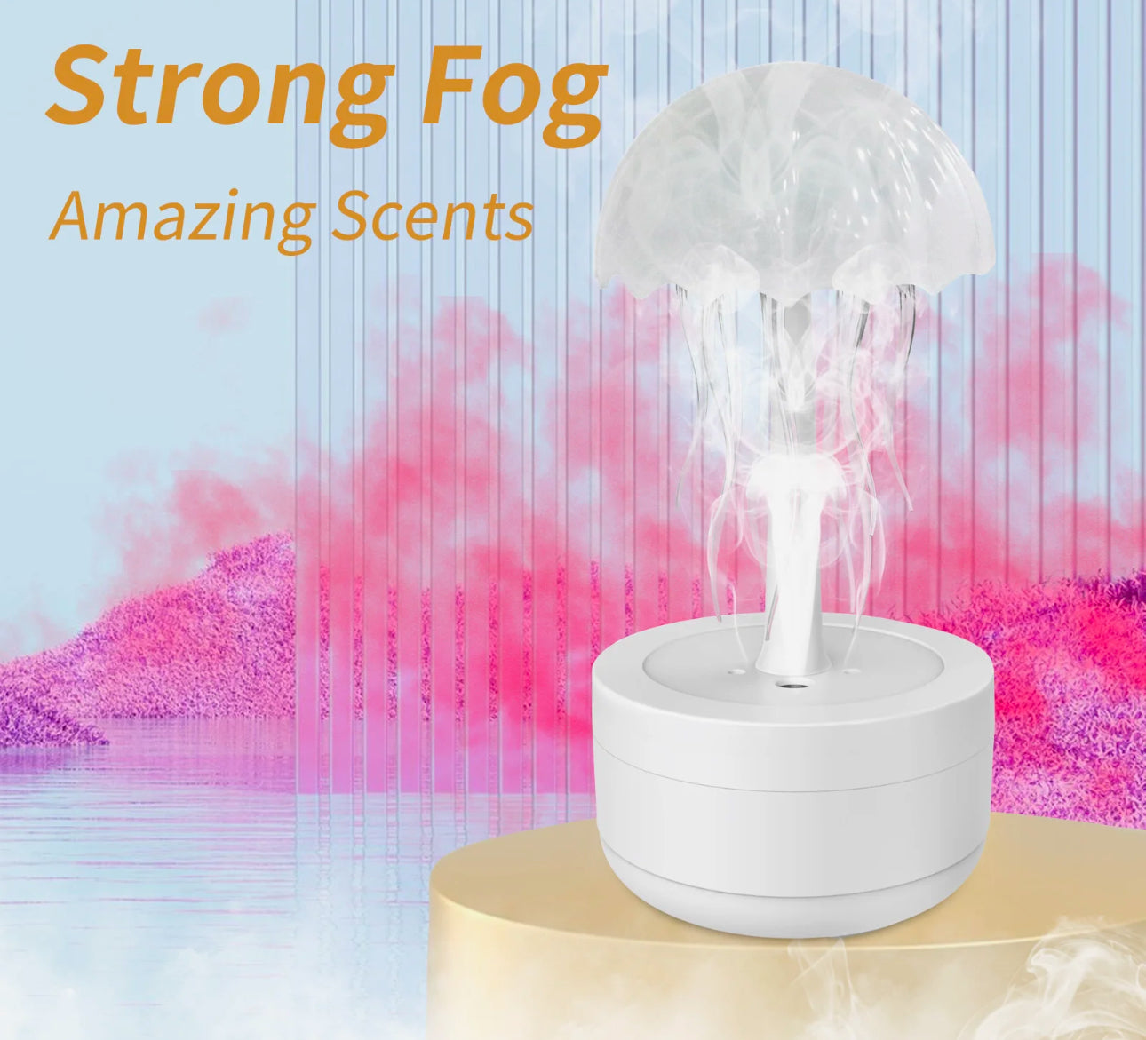 Colorful jellyfish Air humidfier with Night Lights 300ml Water Tank Timing Protection Aromatherapy Essential Oils Aroma Diffuser encalife