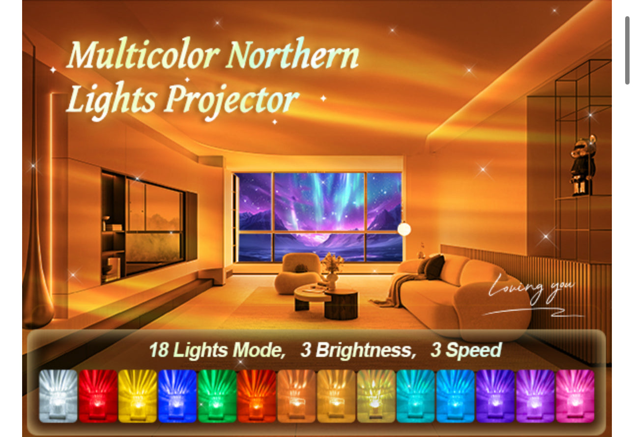 Northern Lights Projector 15 White noise Machine encalife