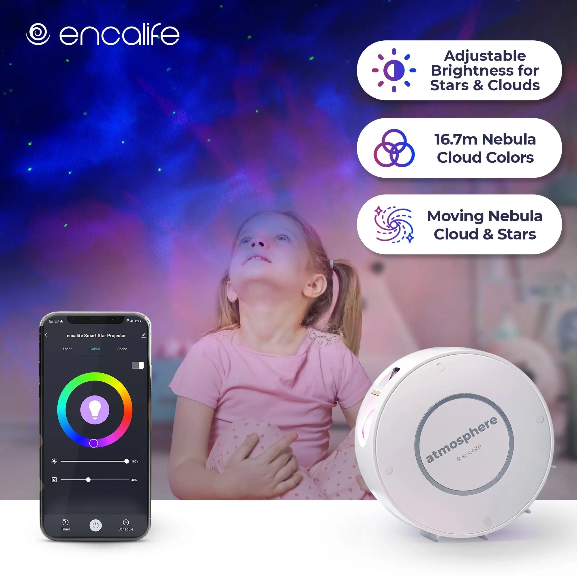 Atmosphere Projector | Smart Galaxy Light - Encalife