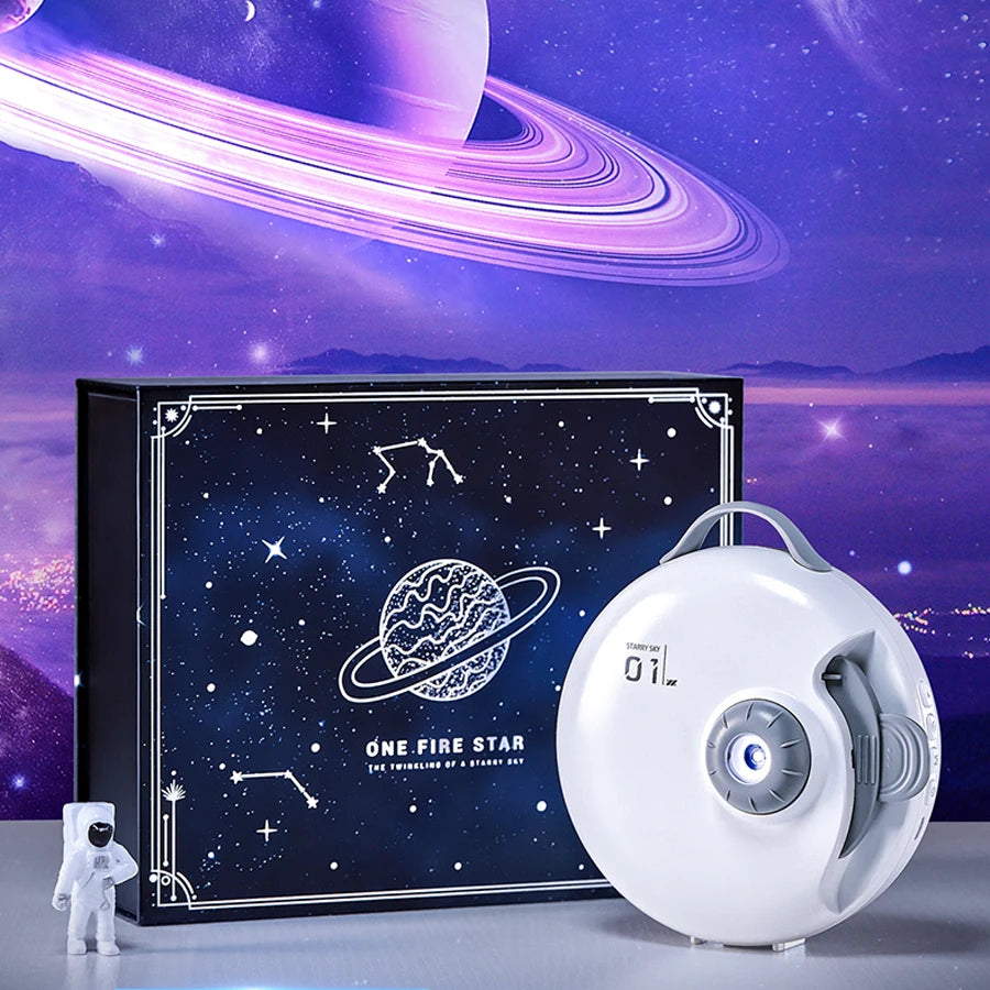 Starry Night: HD Focus Galaxy Projector with Built-in Bluetooth and white noise encalife