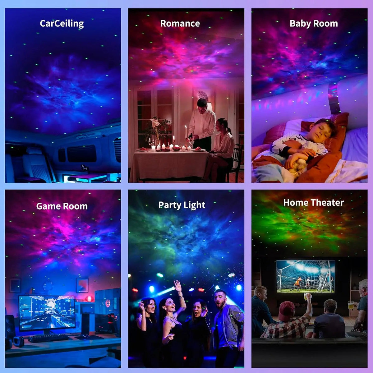 Astronaut-Themed Galaxy Star Projector with Moon Lamp encalife