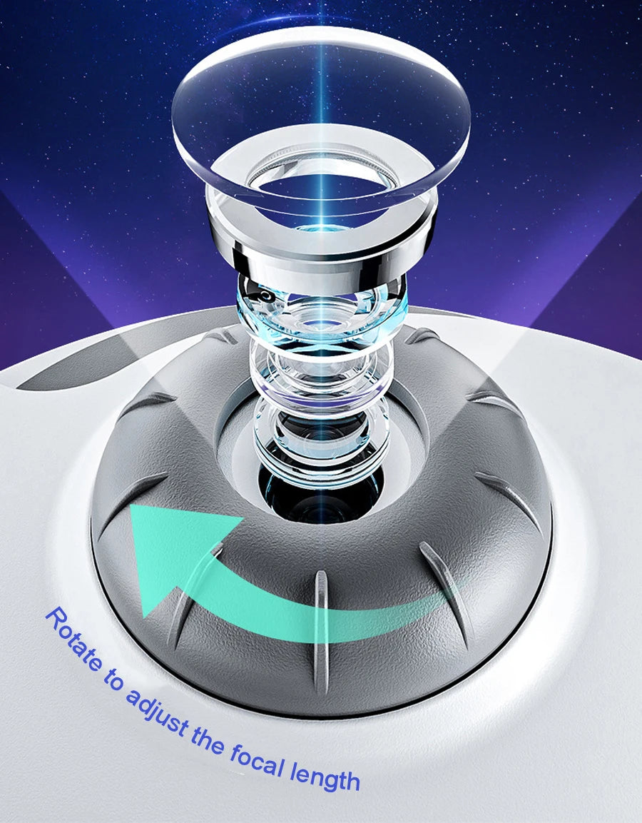Starry Night: HD Focus Galaxy Projector with Built-in Bluetooth and white noise encalife