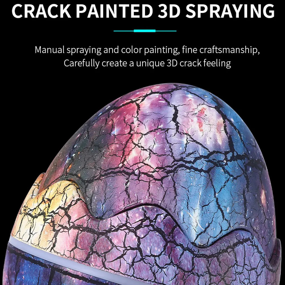 Dinosaur Eggshell Galaxy Star Projector with Soothing White Noise encalife