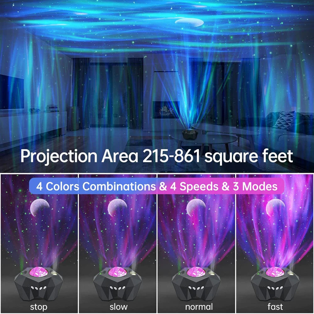 Aurora Borealis Northern Lights Galaxy Star Projector | Upgraded Version encalife