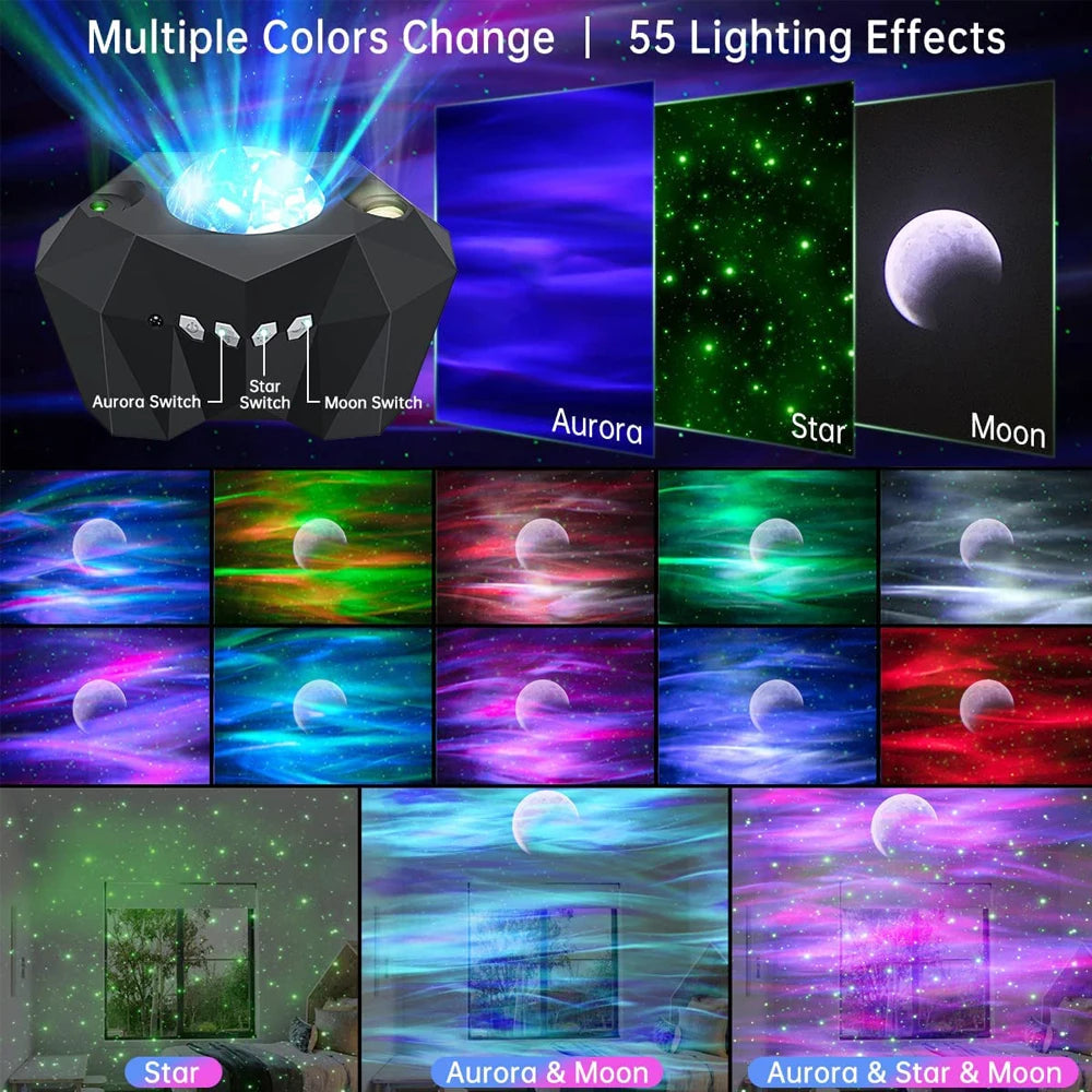Aurora Borealis Northern Lights Galaxy Star Projector | Upgraded Version encalife