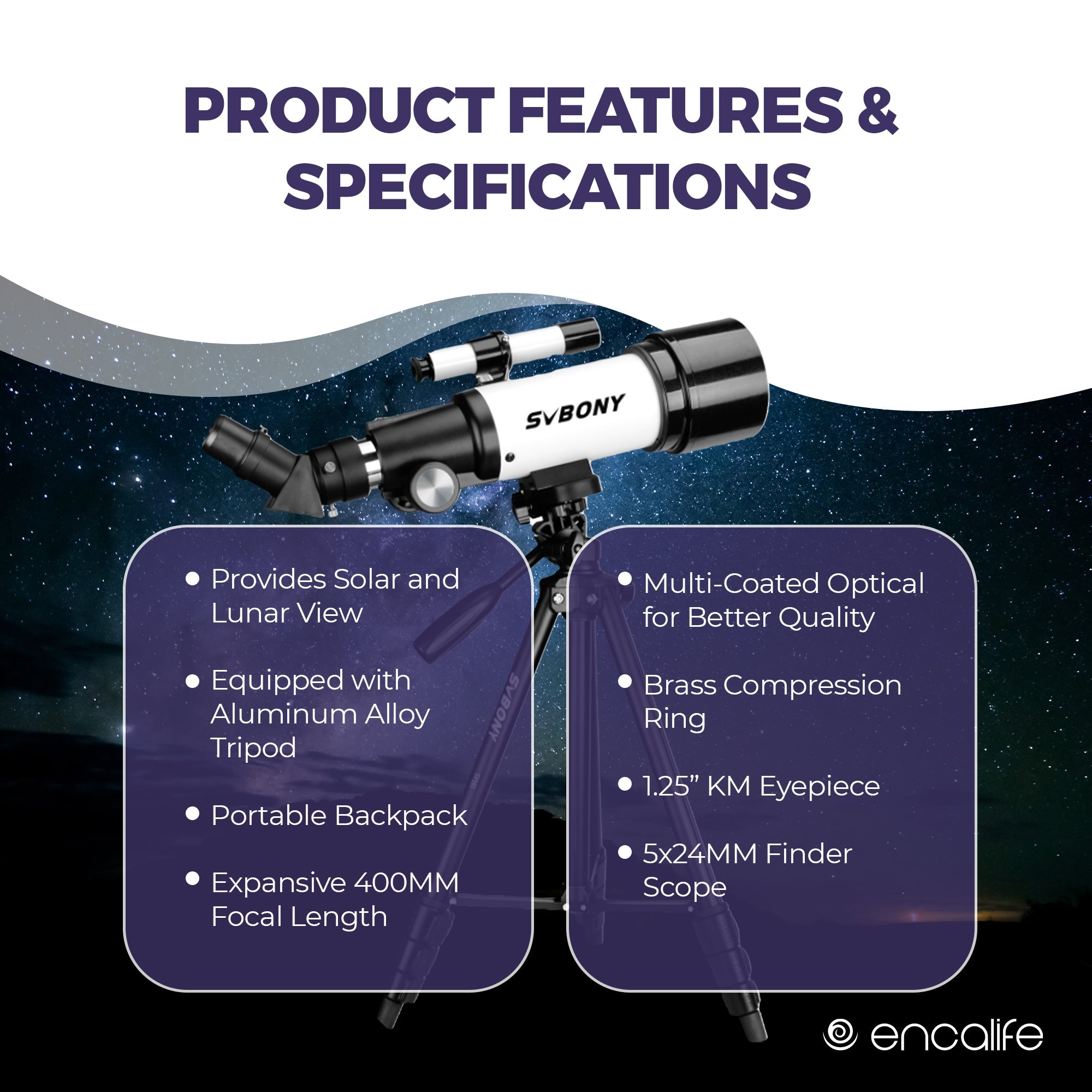 Refractor Telescope | ENTE501P encalife