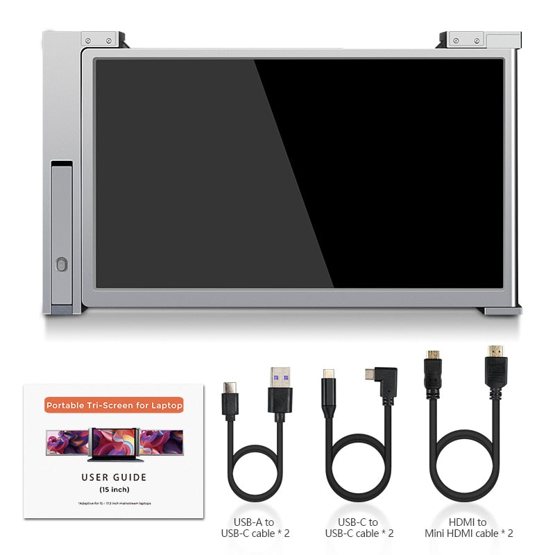 Triple Portable Laptop Monitor | Screen Extender | On-the-Go Ultra-Wide Display Solution encalife