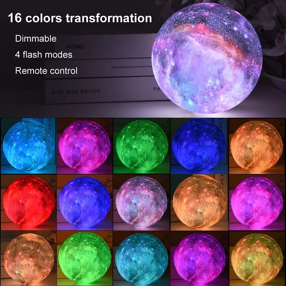 3D Galaxy Moon Night Light Lamp encalife