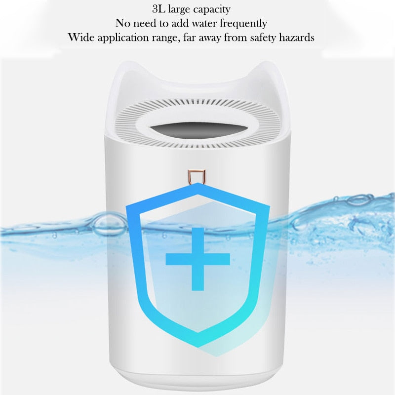 Large Capacity Humidifier | 3L | Ultrasonic Air Technology