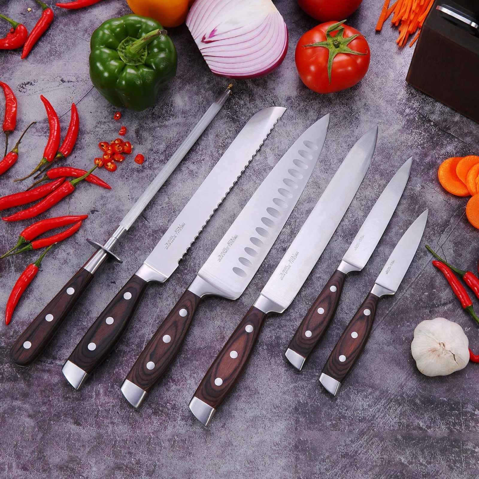 8-Piece Knife Set | With Stainless Steel Blades encalife
