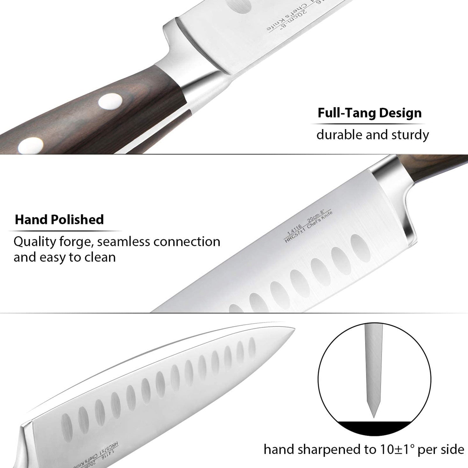 8-Piece Knife Set | With Stainless Steel Blades encalife