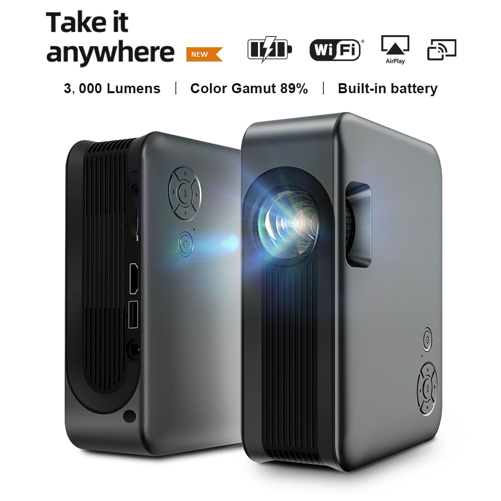 Portable 4K Mini Projector for Bedroom encalife