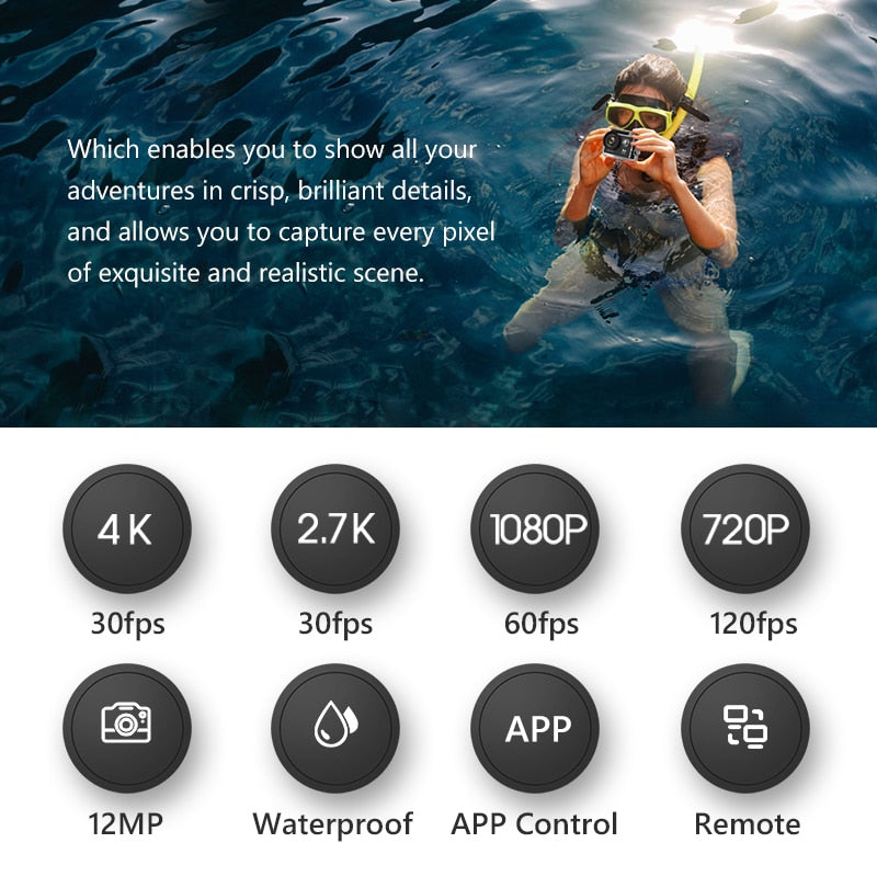 Underwater Camera | Ultra HD 4K Resolution And 30fps Recording encalife