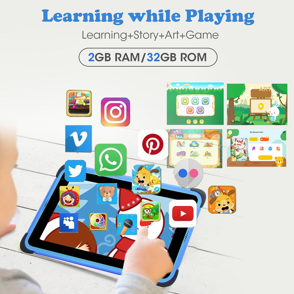 Fun Tablet For Kids | With Pre-Installed Apps