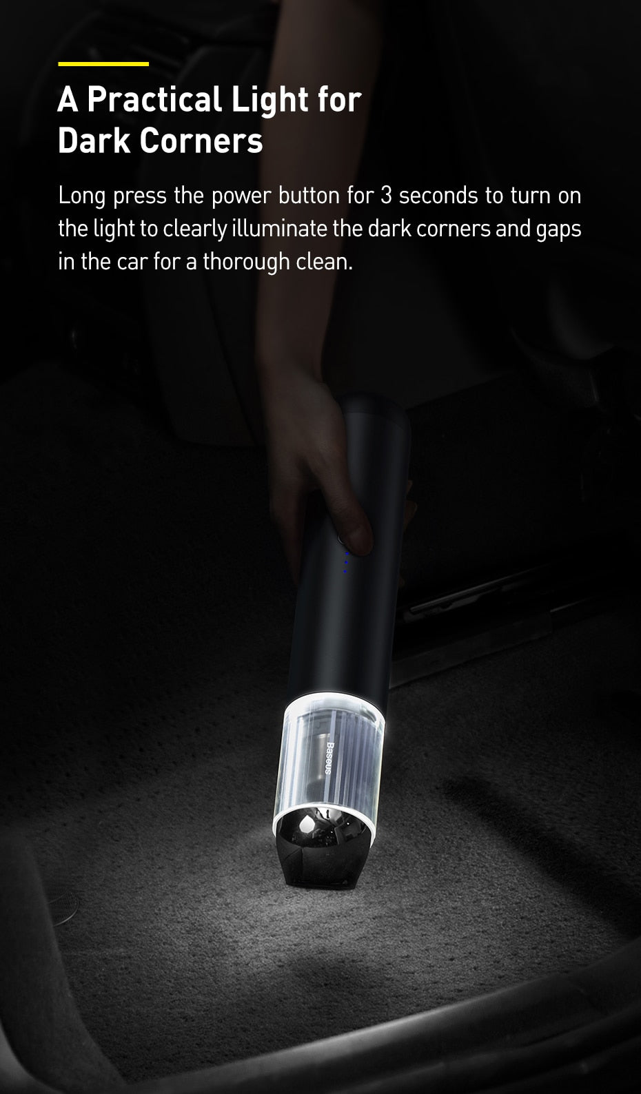 Powerful Handheld Vacuum | With LED Light encalife