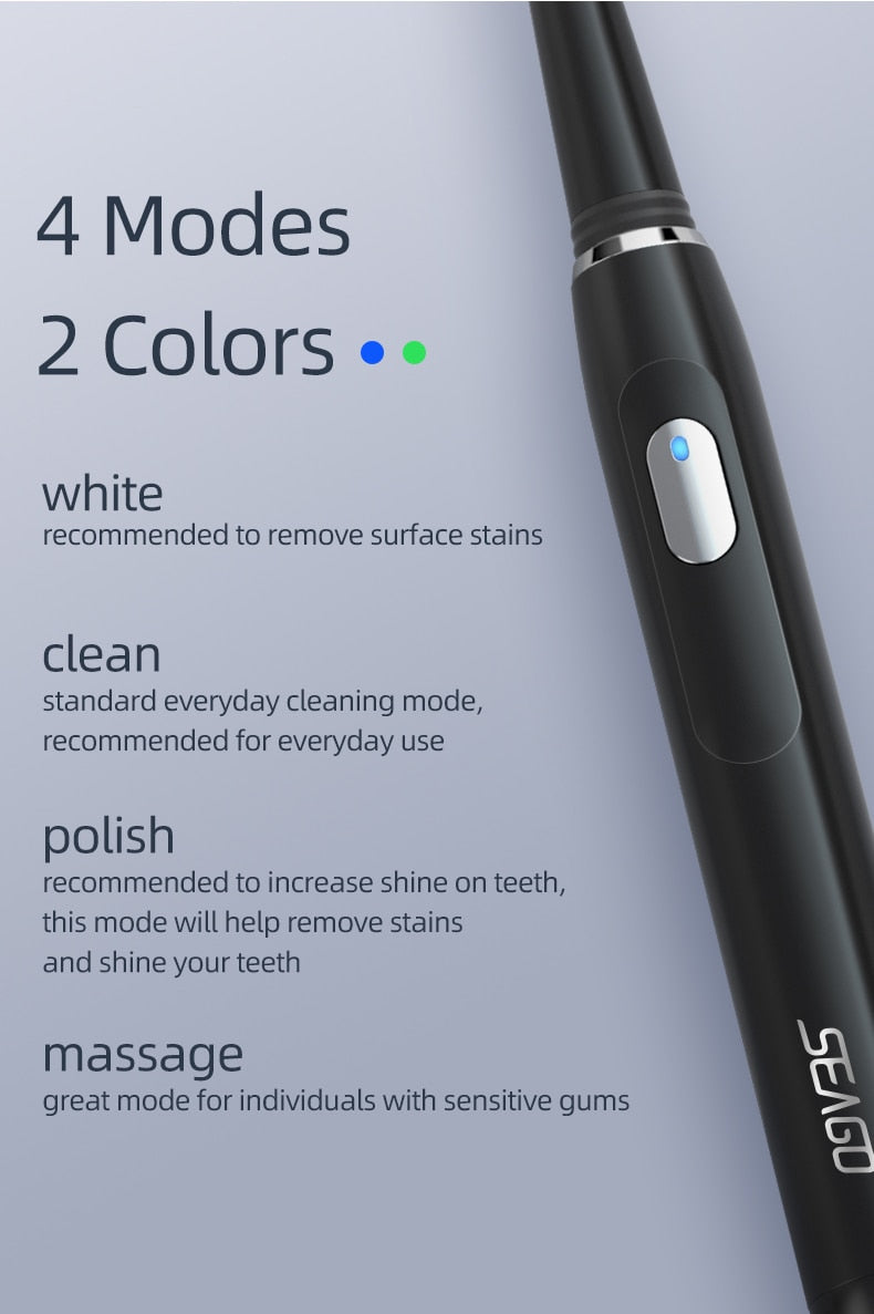 Electric Toothbrush | White | Includes 8 Heads encalife