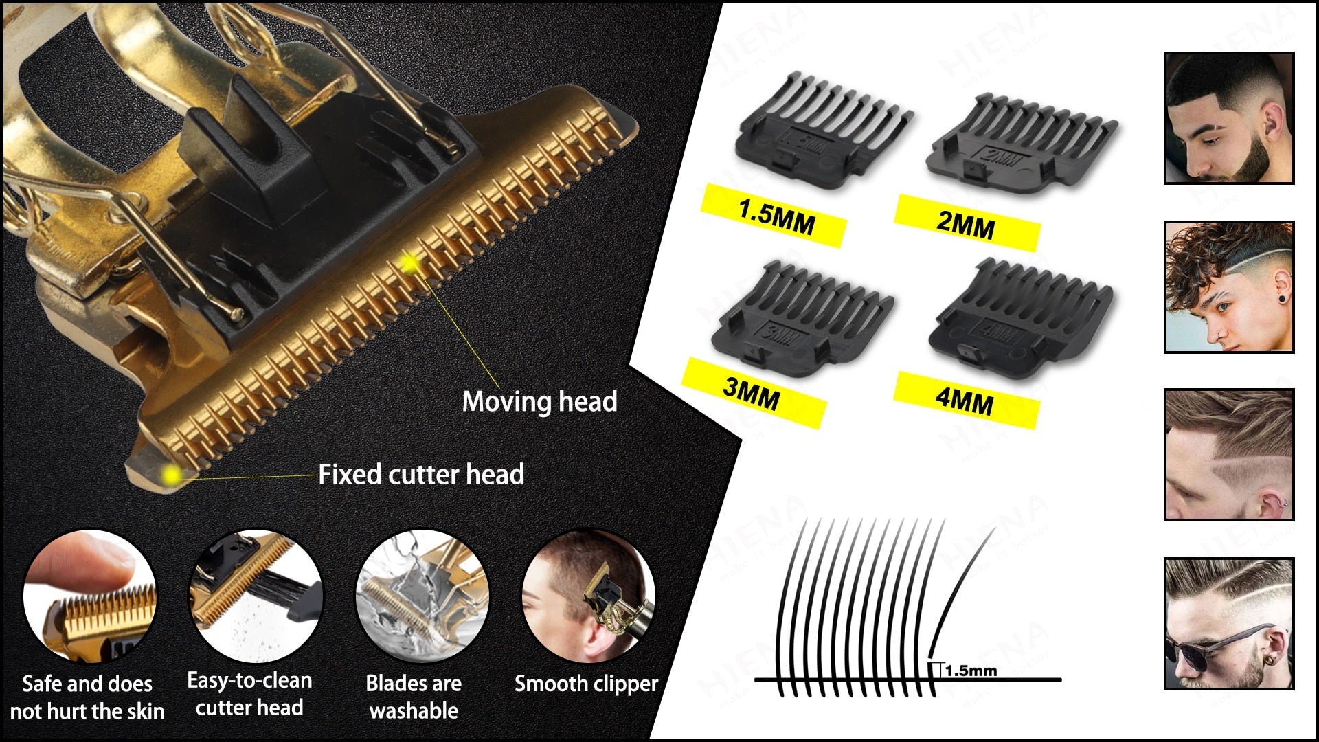 Electric Hair And Beard Trimmer | T9 Head Rechargeable USB Trimmer encalife