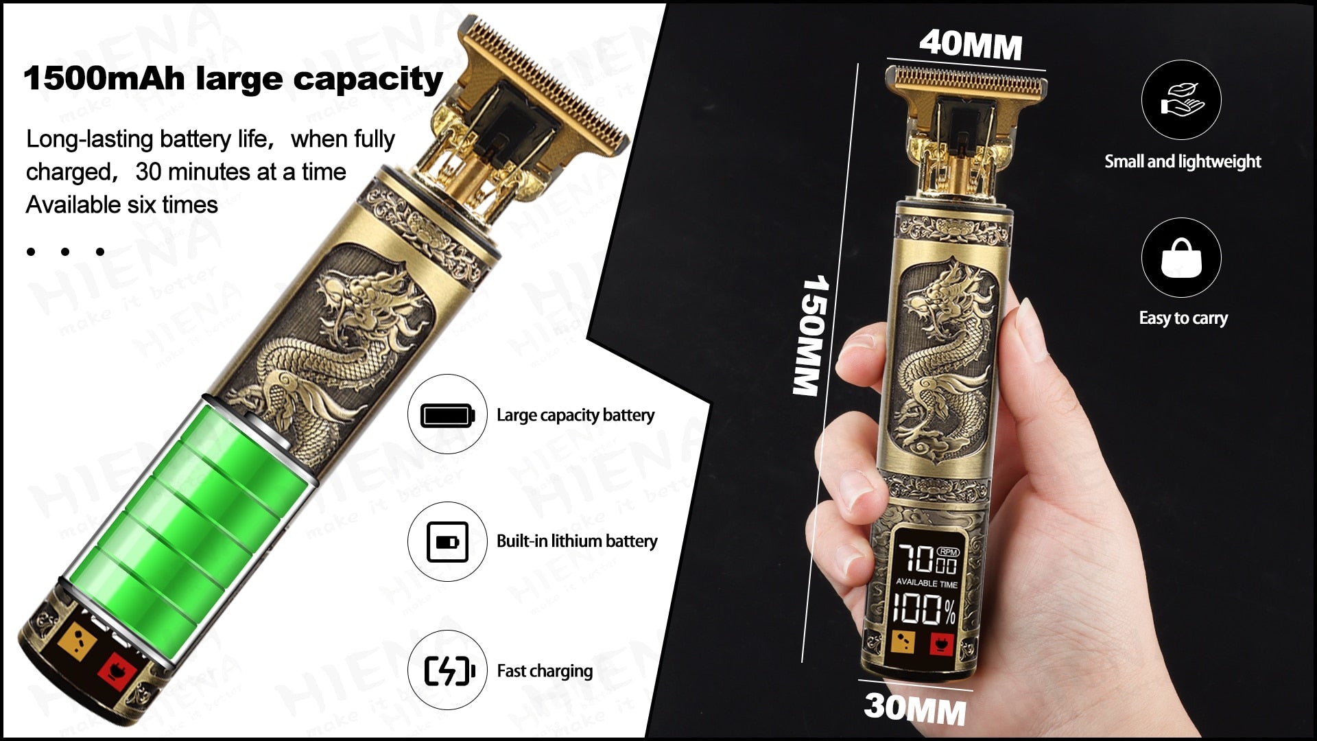 Electric Hair And Beard Trimmer | T9 Head Rechargeable USB Trimmer encalife