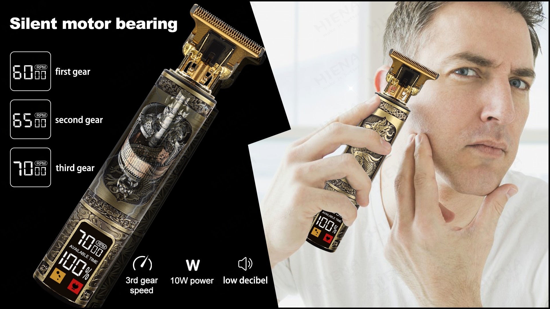 Electric Hair And Beard Trimmer | T9 Head Rechargeable USB Trimmer encalife