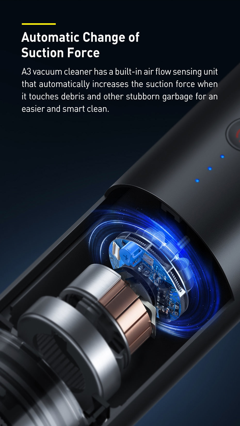 Powerful Handheld Vacuum | With LED Light encalife