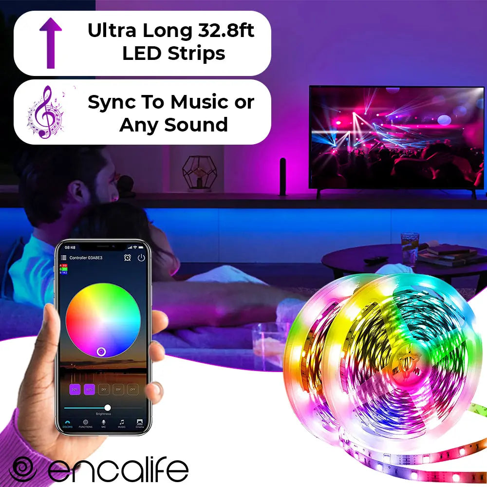ambience LED Light Strips (32.8 Feet) encalife