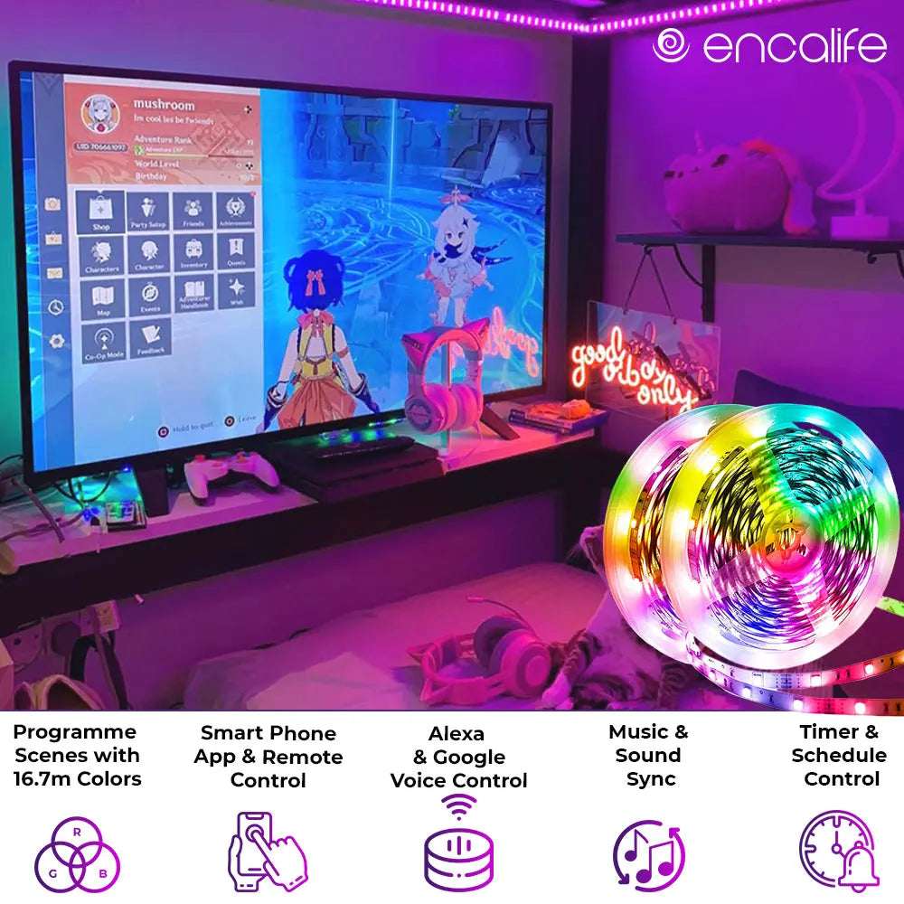 ambience LED Light Strips (32.8 Feet) encalife