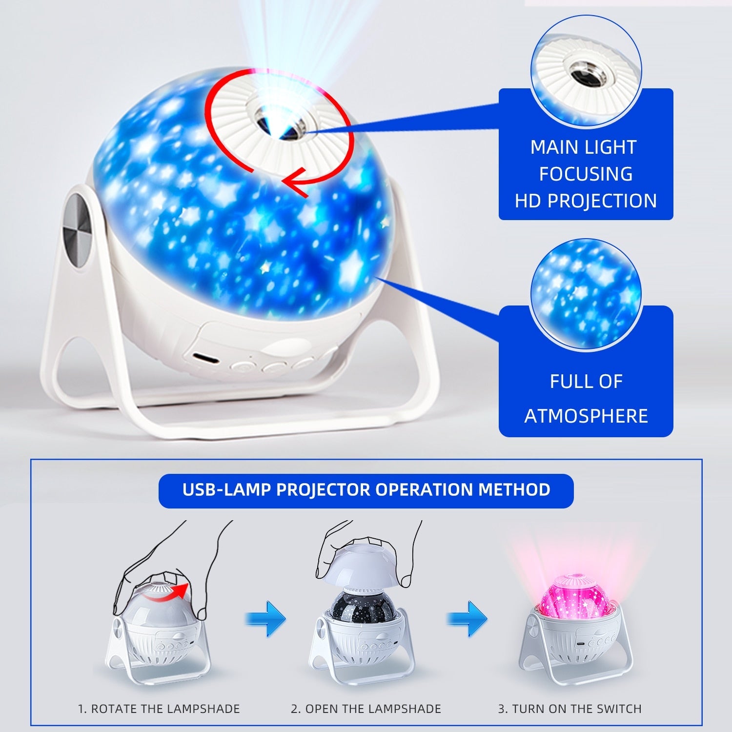 Planetarium Galaxy Projector | 6 In 1 LED Lamp encalife