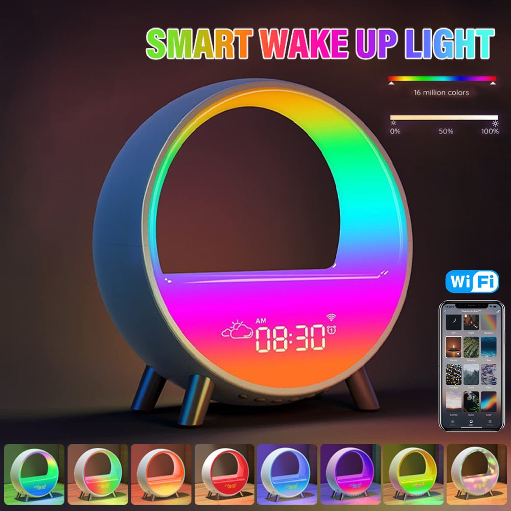 White Noise Sound Machine | Sunrise Alarm Clock | Wireless Charger | Soothing Sleep and Rise Solution encalife