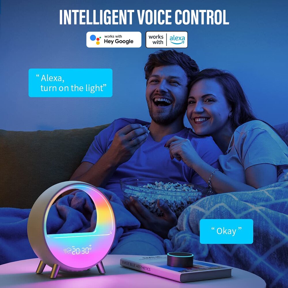 White Noise Sound Machine | Sunrise Alarm Clock | Wireless Charger | Soothing Sleep and Rise Solution encalife