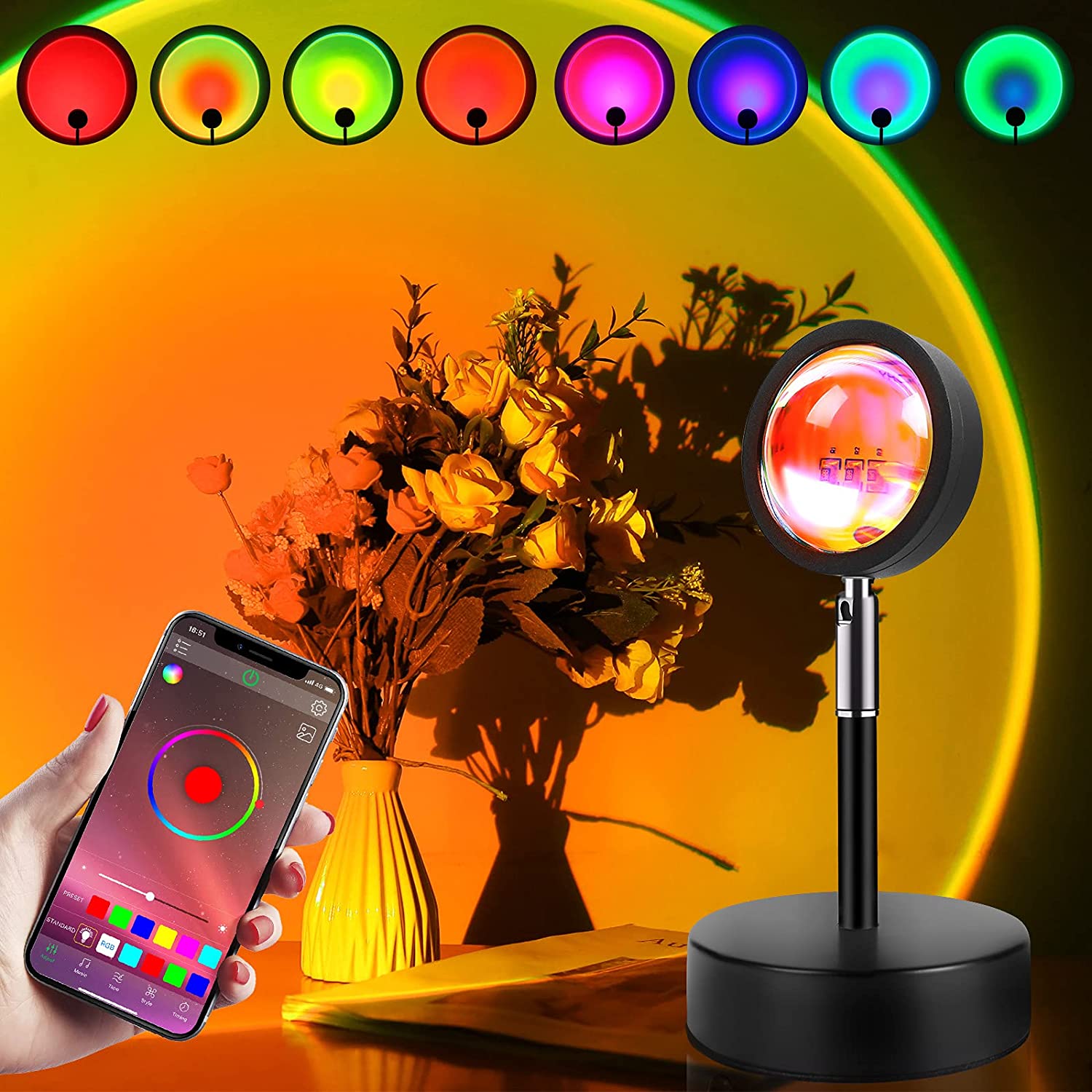 Sunset Lamp (App Controlled with 16.7 Million Colors) encalife
