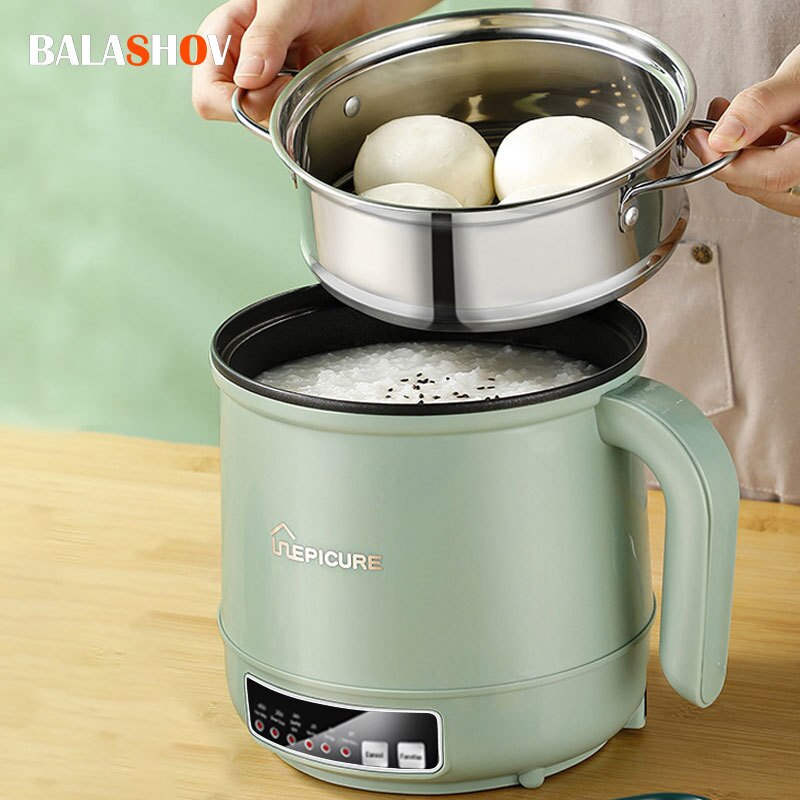 Portable Mini Rice Cooker for Travel - Stainless Steel Inner Pot,  Multi-Function Design, Low Carb